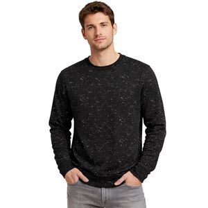 Calibrate Sweatshirt Mens Large Black Speckled Fleece Crew Neck Pullover Top